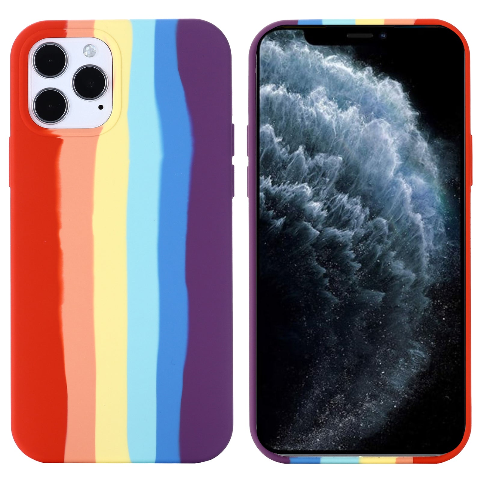 Back Cover for iPhone 11 Pro Max Rainbow Design Anti-scratch Liquid Silicone Phone Case Back Cover for iPhone 11 Pro Max Rainbow Design Anti-scratch Liquid Silicone Phone Case